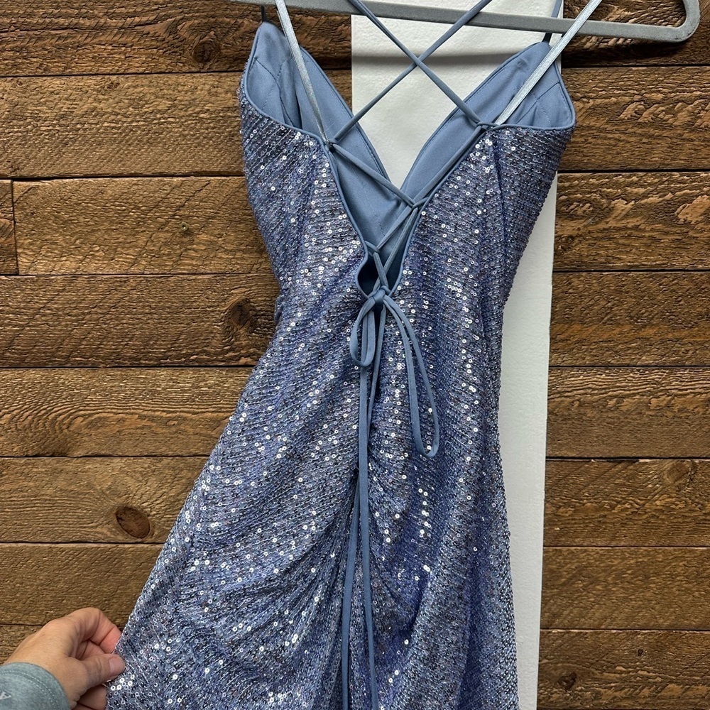 Clarisse Homecoming / Prom Dress – Style 30241 – Ice Blue Sequin – Size 6 - Picture 6 of 8